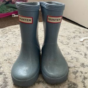 Toddler Hunter rain boots, size 8 girls. Light blue
